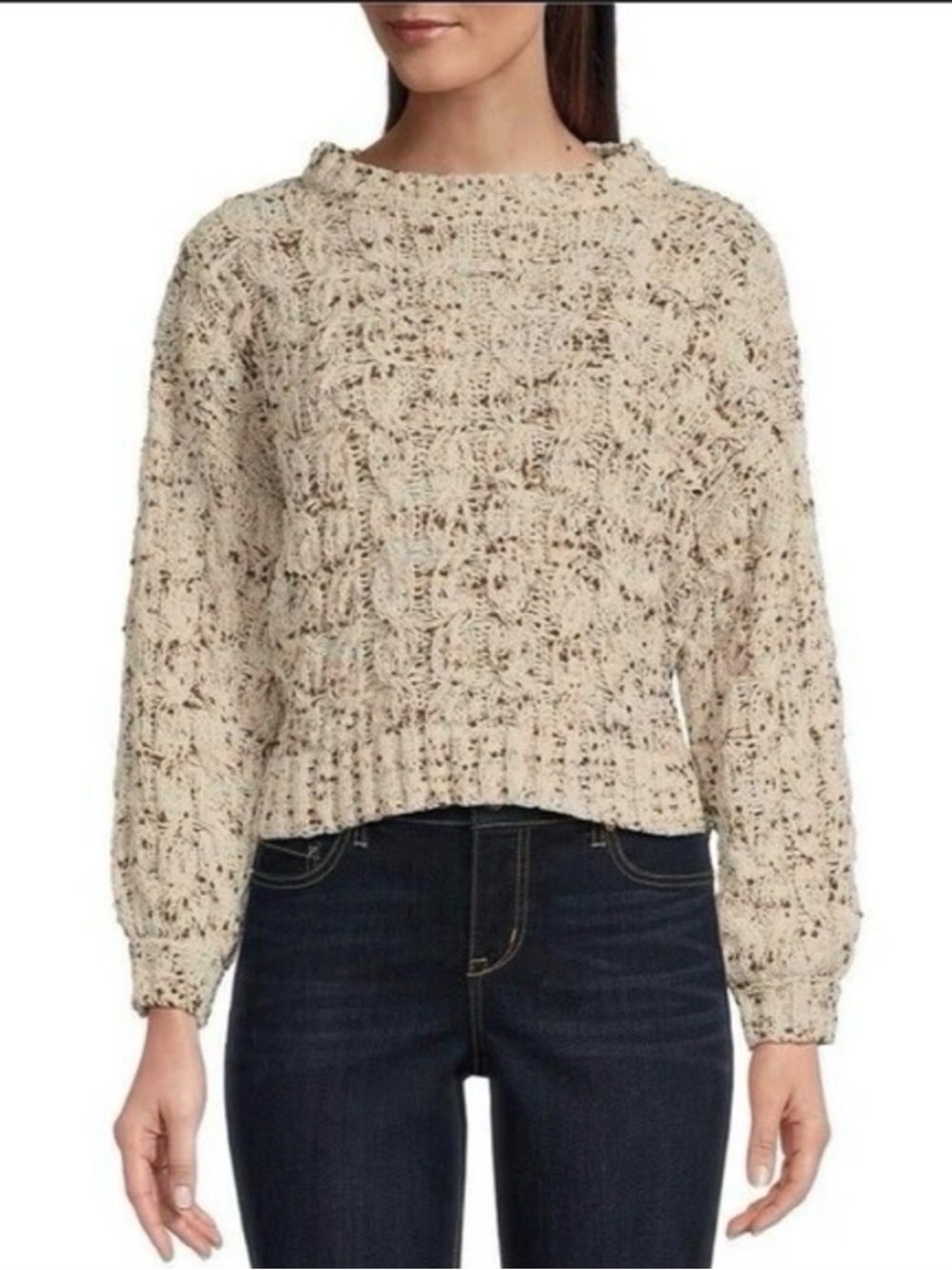Jessica Simpson Confetti Cable Knit Pullover Sweater